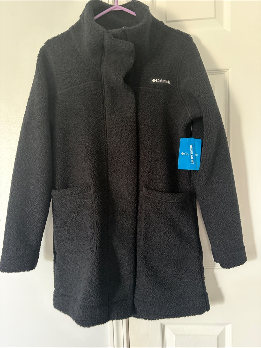 Columbia Black Sherpa Long Fleece Jacket